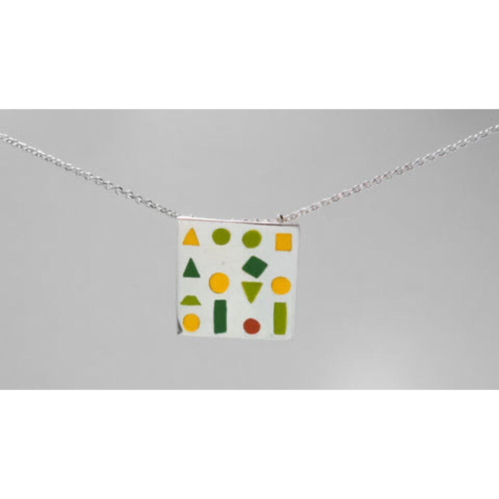 Minx Jewelry Stained Glass Necklace 925 Sterling Silver NEW